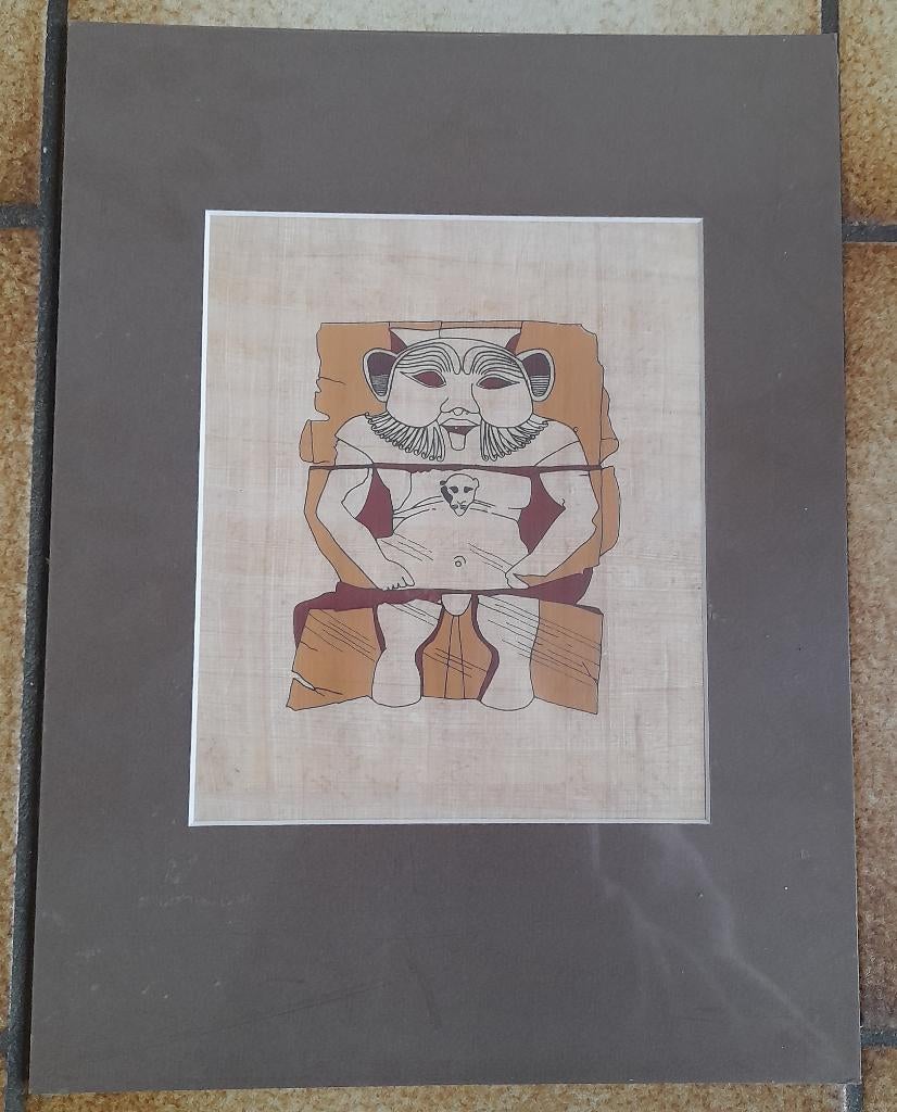 Wandplaat zeefdruk stuk papyrus, Verzenden