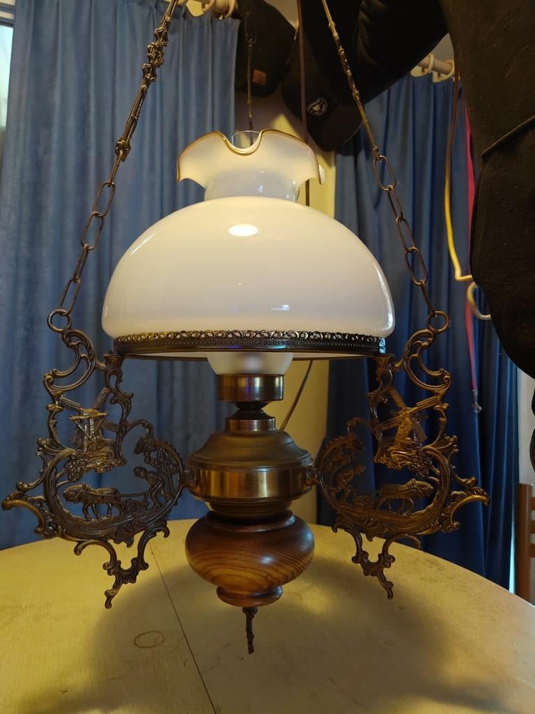 Hollandse hanglamp in olielamp stijl, Ophalen