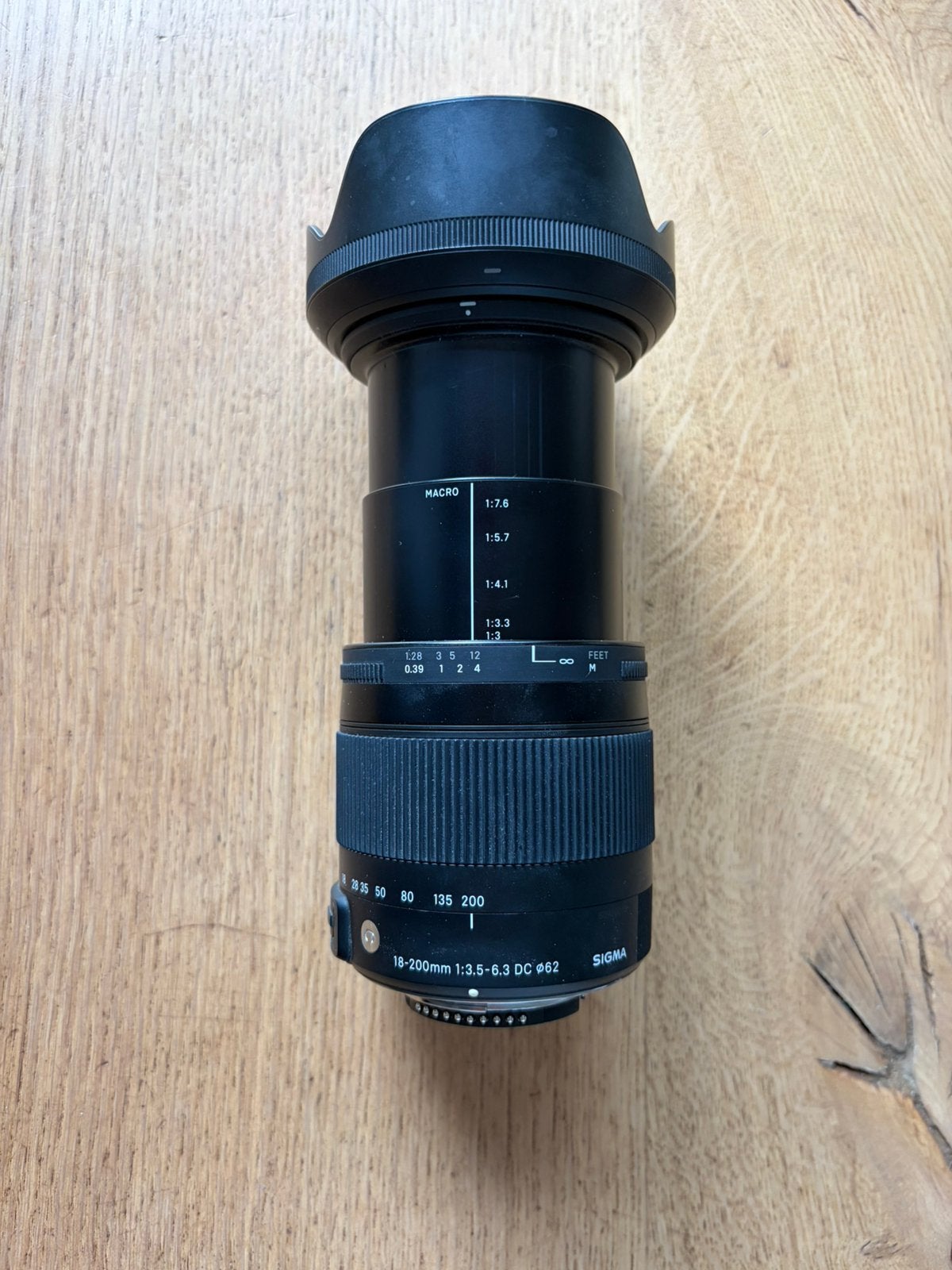Sigma 18-200mm DC Macro OS HSM Contemporary Nikon, Sigma, Zo goed als nieuw, Nikon F-mount, Zonnekap