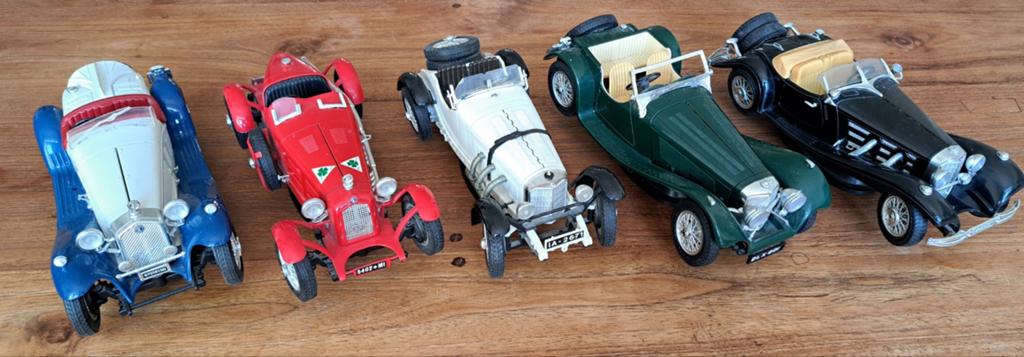 Mooie set van 5 klassieke Bburago modelauto’s 1:18 Oldtimers, Ophalen of Verzenden, Gebruikt, Bburago
