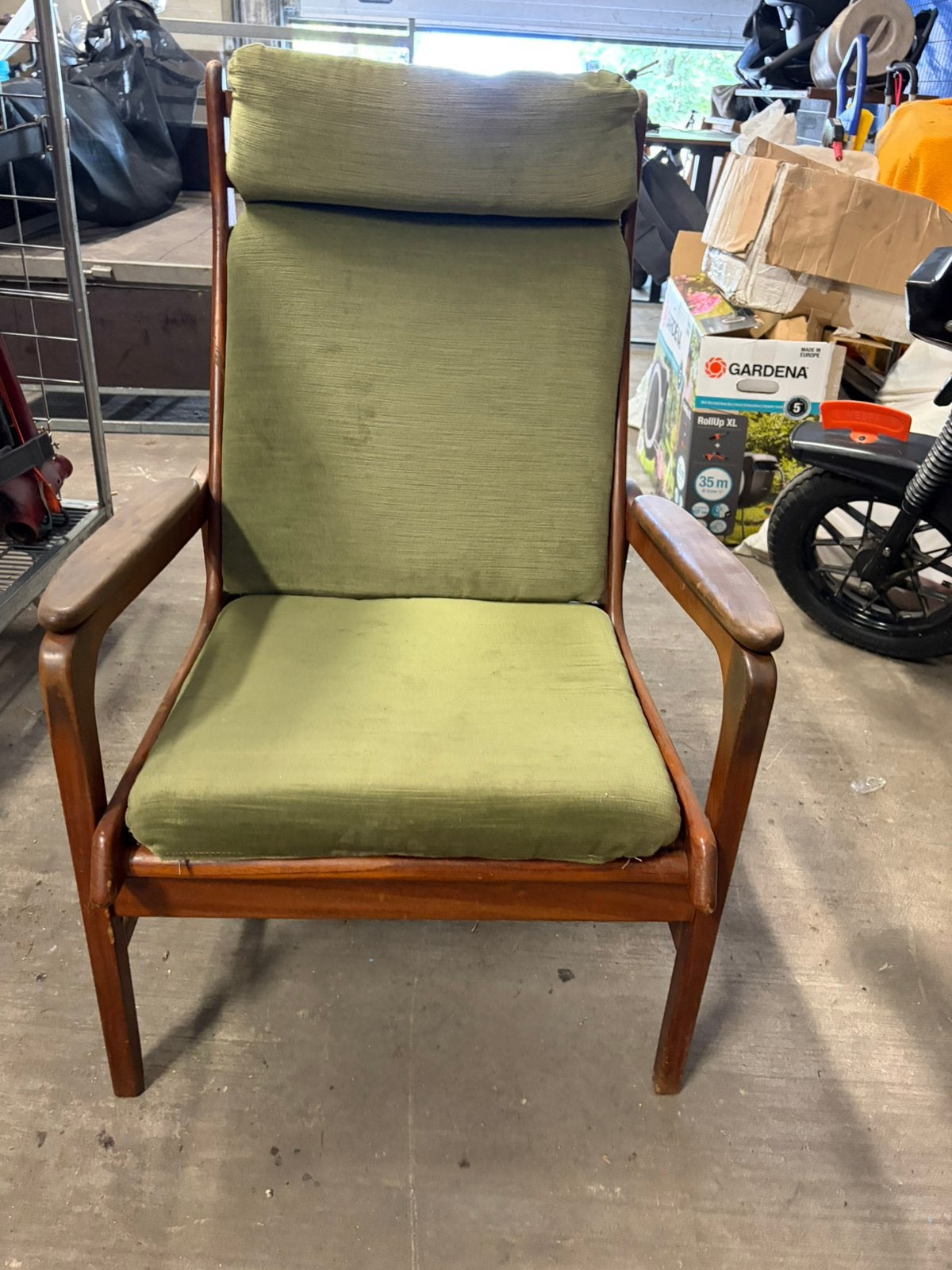 Vintage Deense teak fauteuil - Rokers stoel, Ophalen, Retro / vintage, Gebruikt, Bruin