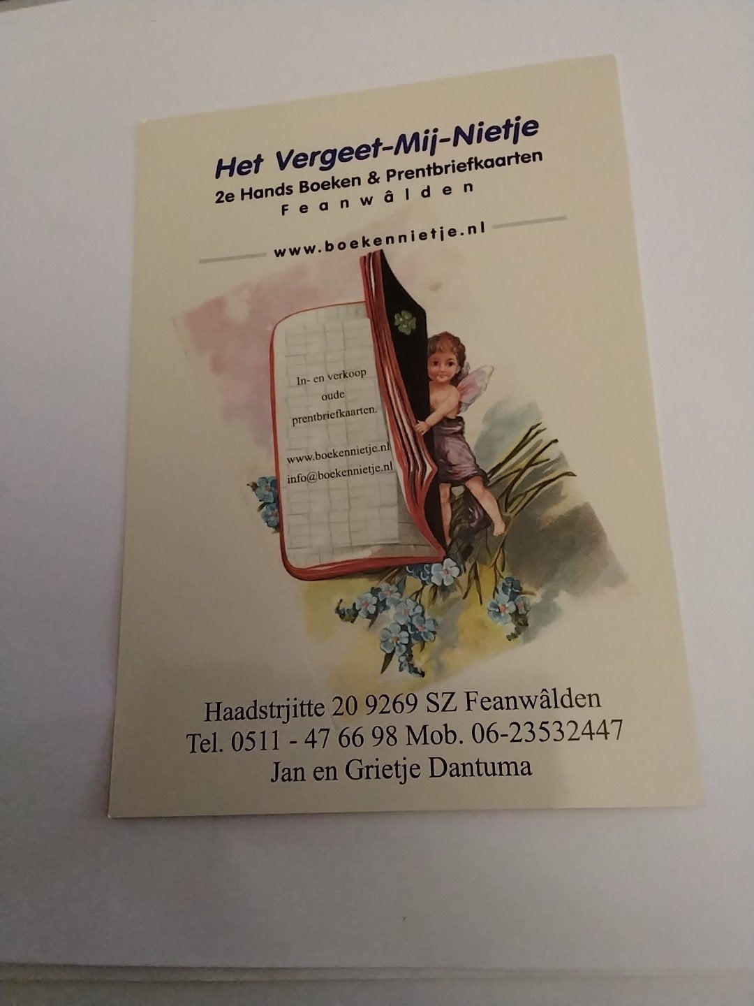 Folder Het Vergeet-Mij-Nietje Feanwâlden, Ophalen of Verzenden
