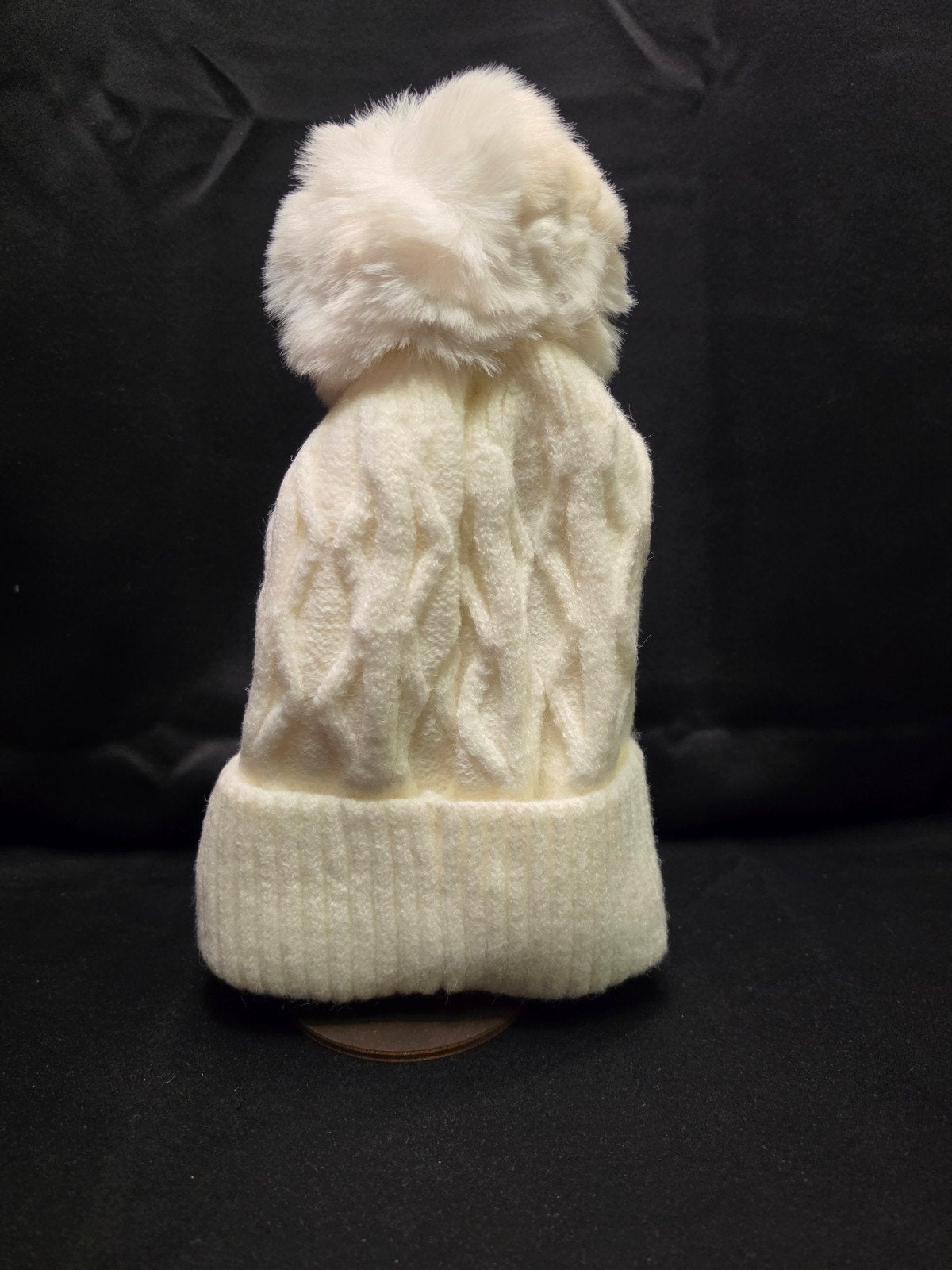 Michelle wintermuts wit geruit polyester beanie winter hat, Nieuw, Ophalen of Verzenden