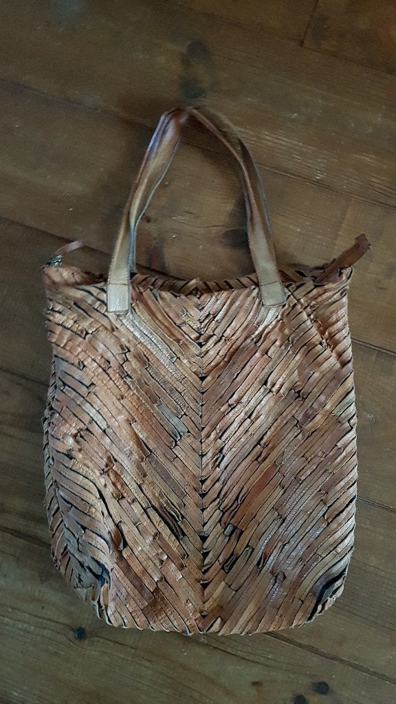 Bruine leren tas van Pieces, Ophalen of Verzenden, Gebruikt, Bruin, Handtas