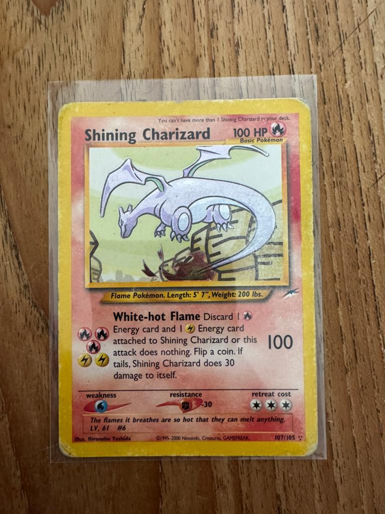 Shining Charizard 107/105 - Pokémon Neo Destiny, Ophalen, Gebruikt, Losse kaart, Foil