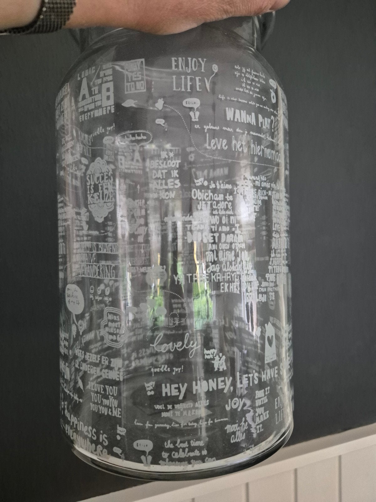 VT Wonen Happy Limited Edition Vaas, Ophalen of Verzenden, Zo goed als nieuw, Overige kleuren, Glas