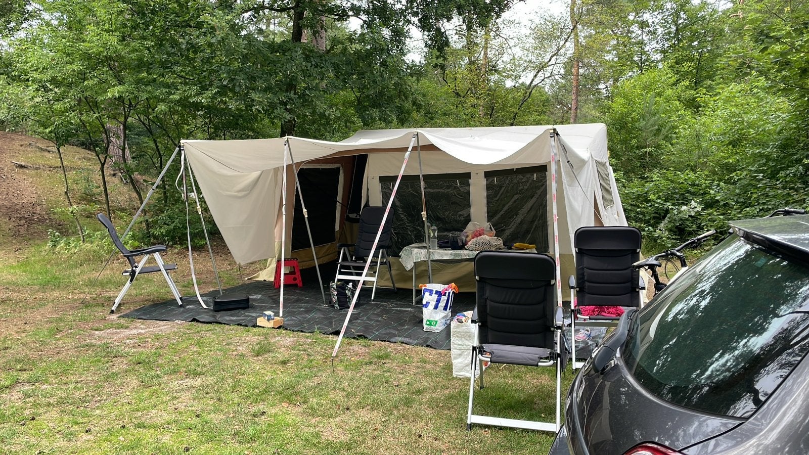 Trigano olympe klapkasteel, Caravans en Kamperen, Vouwwagens, Ophalen, Trigano, Beige, Aanwezig