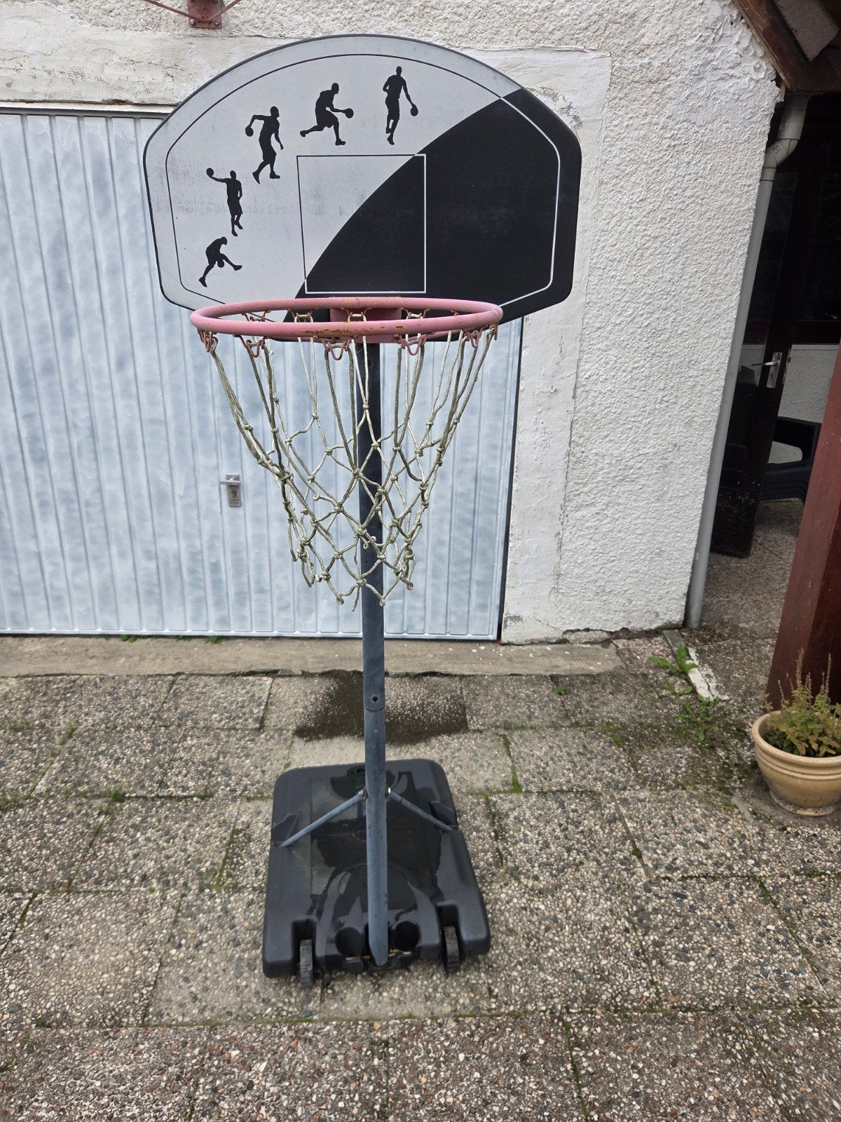 verstelbare basketbalpaal, Ophalen, Gebruikt, Ring, Bord of Paal