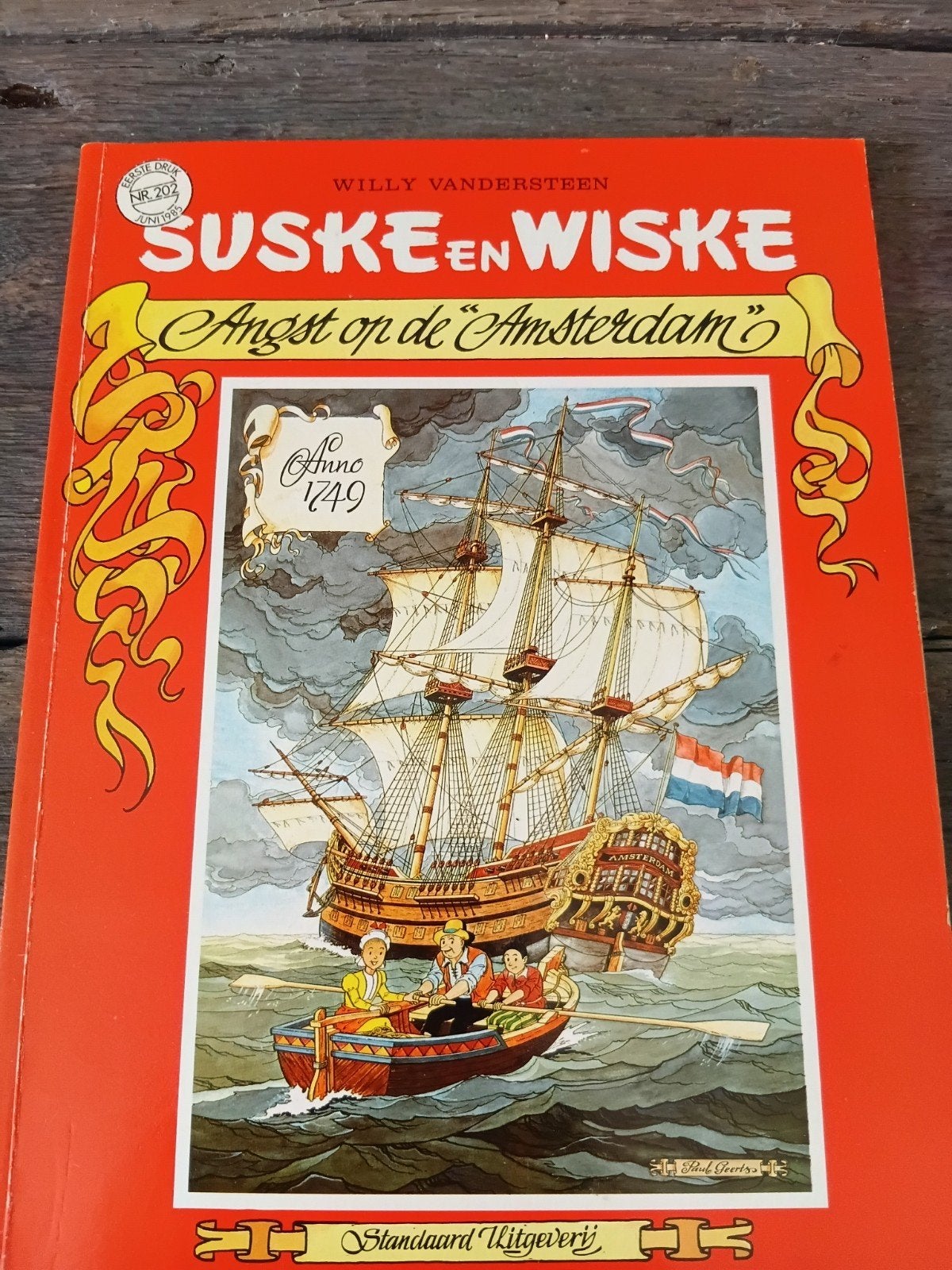 Suske en Wiske: Angst op de "Amsterdam" (Nr. 202), Boeken, Stripboeken, Eén stripboek, Ophalen of Verzenden, Gelezen, Willy Vandersteen