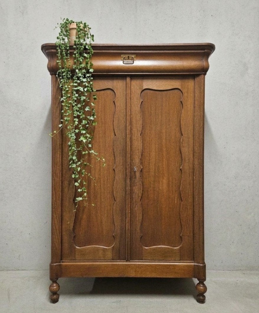 Antieke brocante eiken Biedermeier meidenkast vintage kast, Ophalen of Verzenden