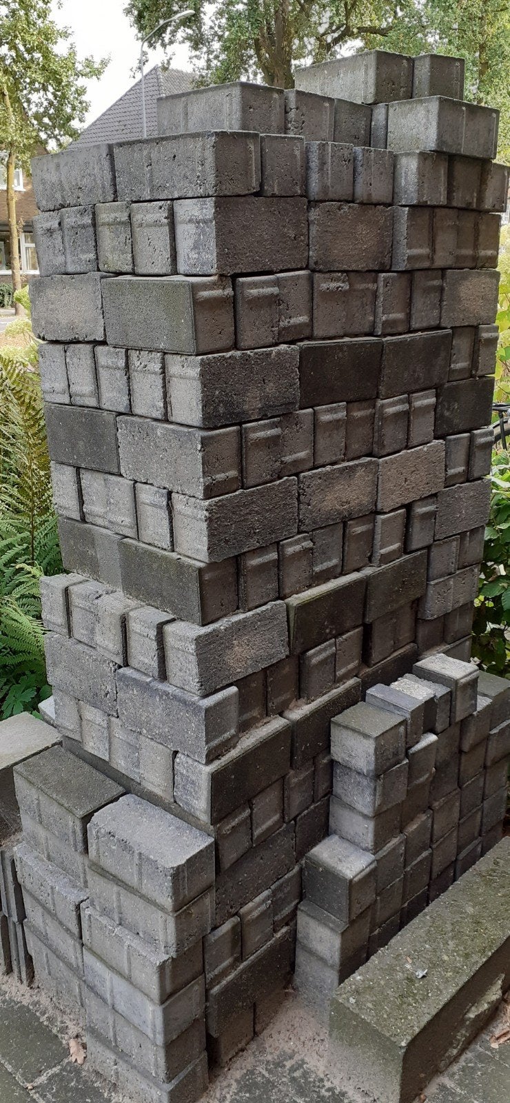 Betonklinkers zwart 20x10x8, Ophalen, Gebruikt, Klinkers, 10 m² of meer