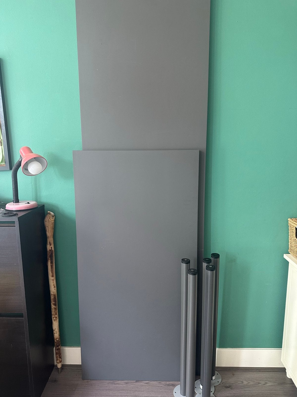IKEA Lagkapten tafelblad met poten, grijs, Ophalen, Gebruikt, 50 tot 100 cm, Rechthoekig