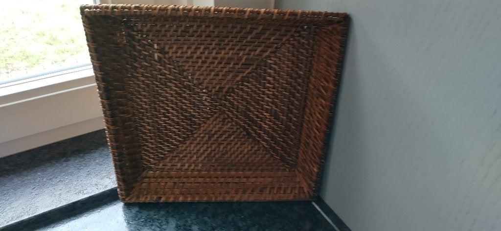 Rieten dienblad, Overige materialen, Gevlochten, Vierkant, Ophalen of Verzenden