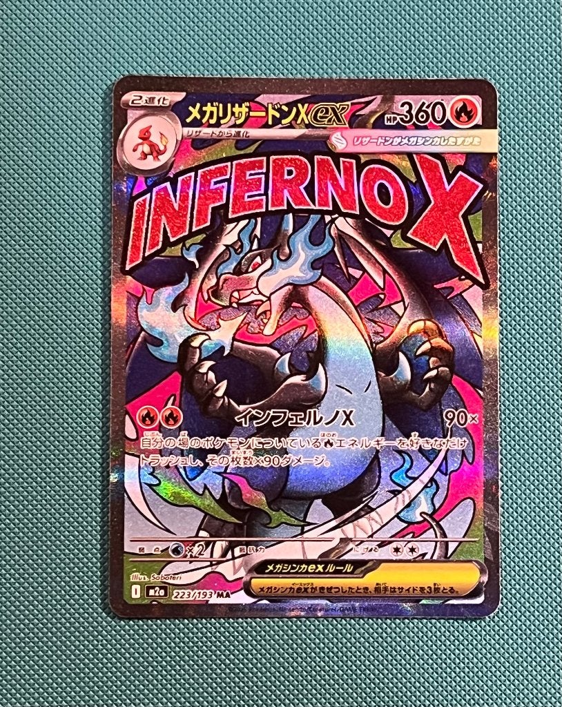 Mega Charizard X ex (m2a 223), Ophalen of Verzenden, Zo goed als nieuw, Losse kaart, Foil