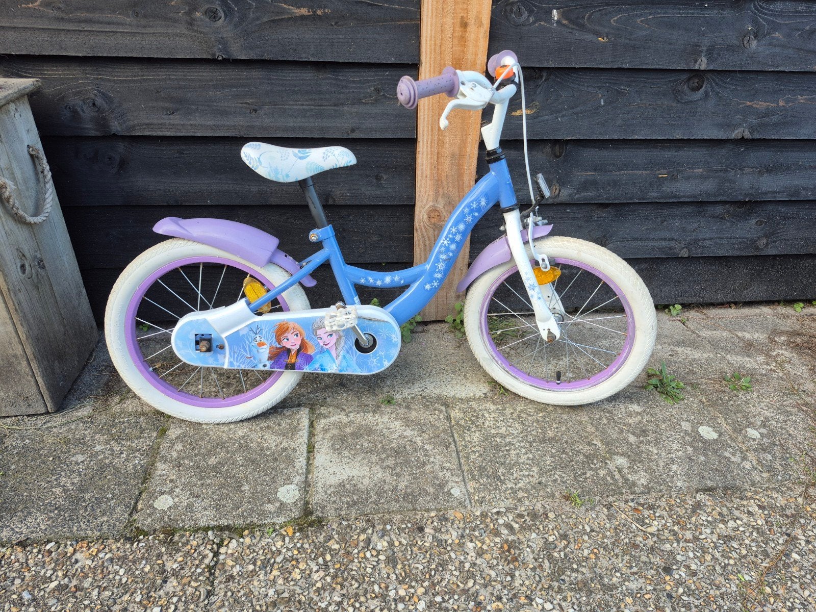 Frozen kinderfiets 16 inch met zijwieltjes, Fietsen en Brommers, Ophalen, Terugtraprem, Zijwieltjes, Frozen