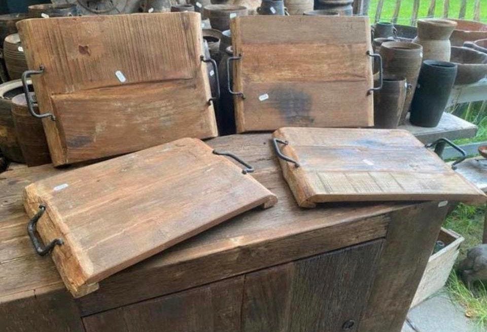 Stoer dienblad van oud Truckwood, Ophalen of Verzenden, Zo goed als nieuw, Nvt, Rechthoekig