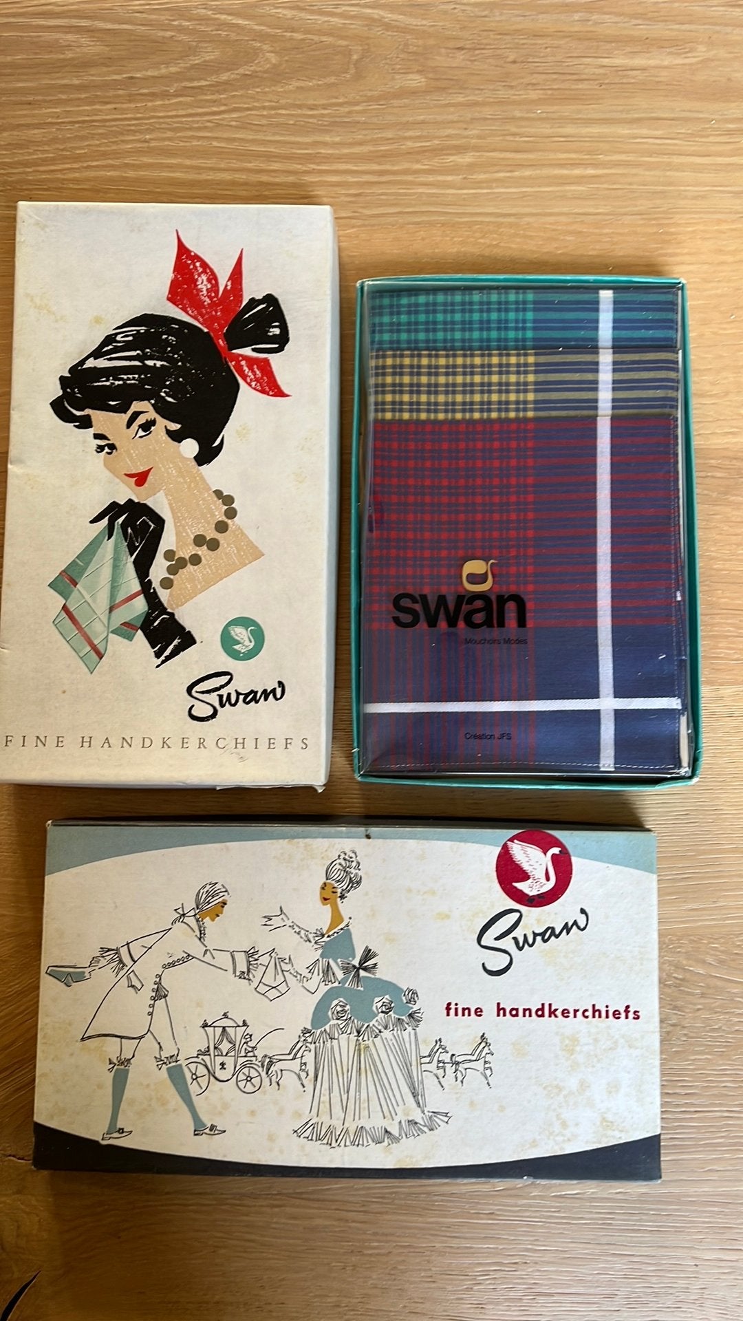 Vintage Swan zakdoekendoosjes, Ophalen of Verzenden