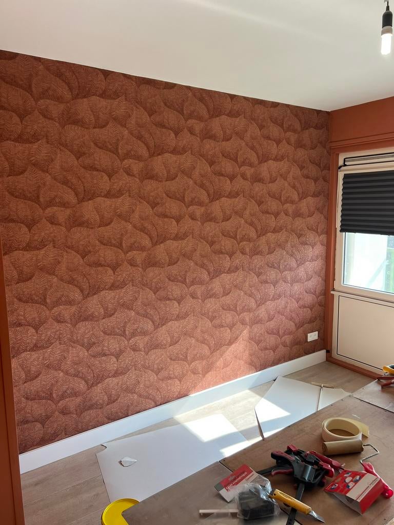 Riviera Maison Behang 221145 Palazzo rood - 2 / 2,5e rol, Ophalen of Verzenden, Minder dan 10 m², Rood