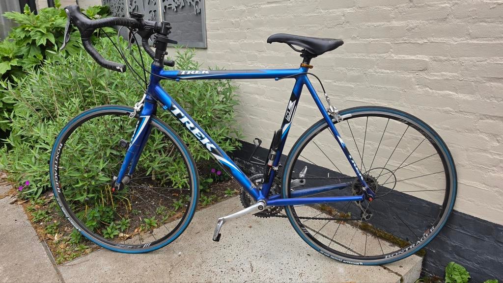 Trek racefiets, blauw, gebruikt, Fietsen en Brommers, Fietsen | Racefietsen, Gebruikt, Aluminium, 15 tot 20 versnellingen, 57 tot 61 cm