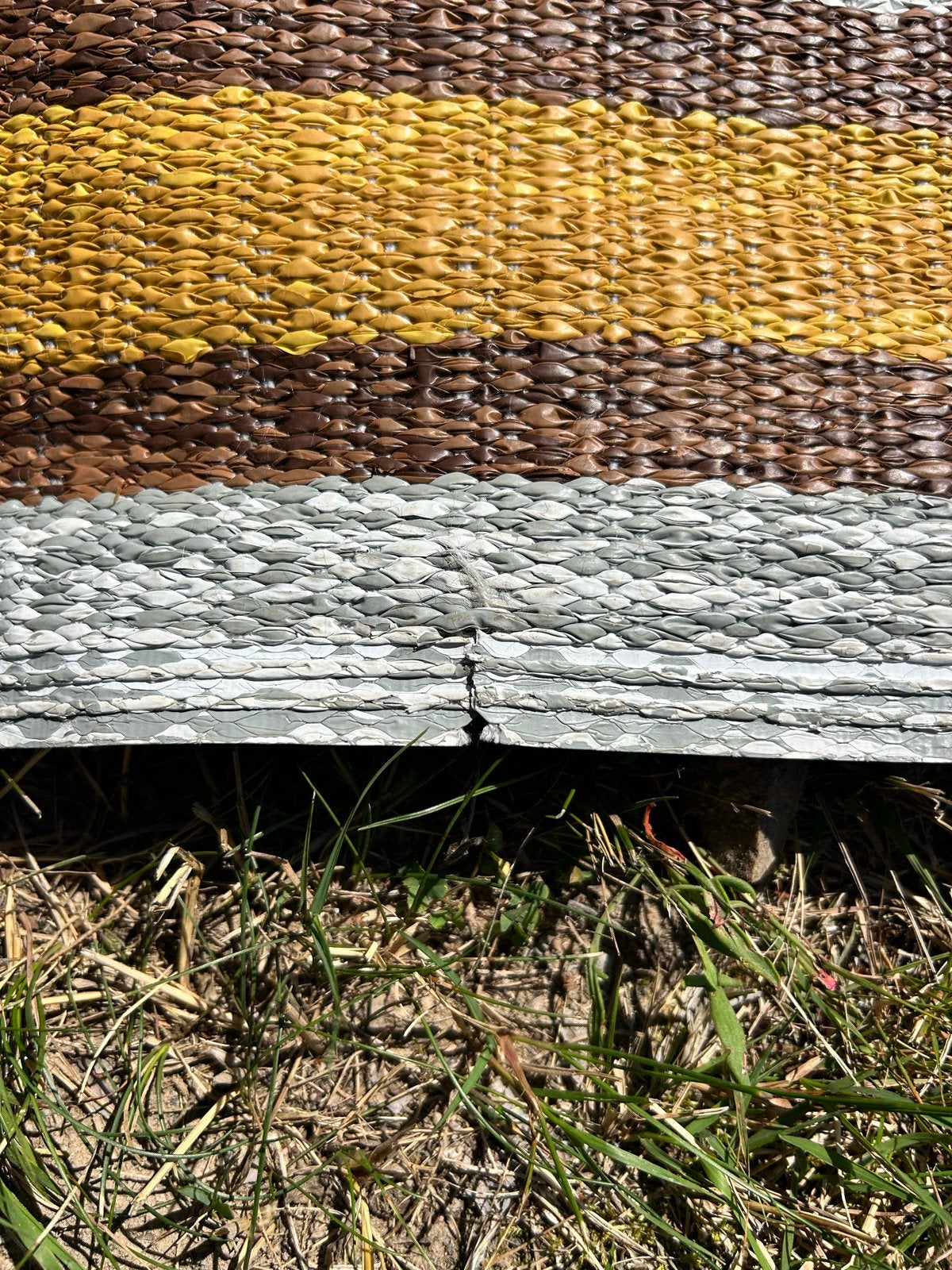 Zweedse Plastmatta Loper - Ideaal voor Keuken/Gang (220x60cm, Retro, Gebruikt, Geel, Vintage