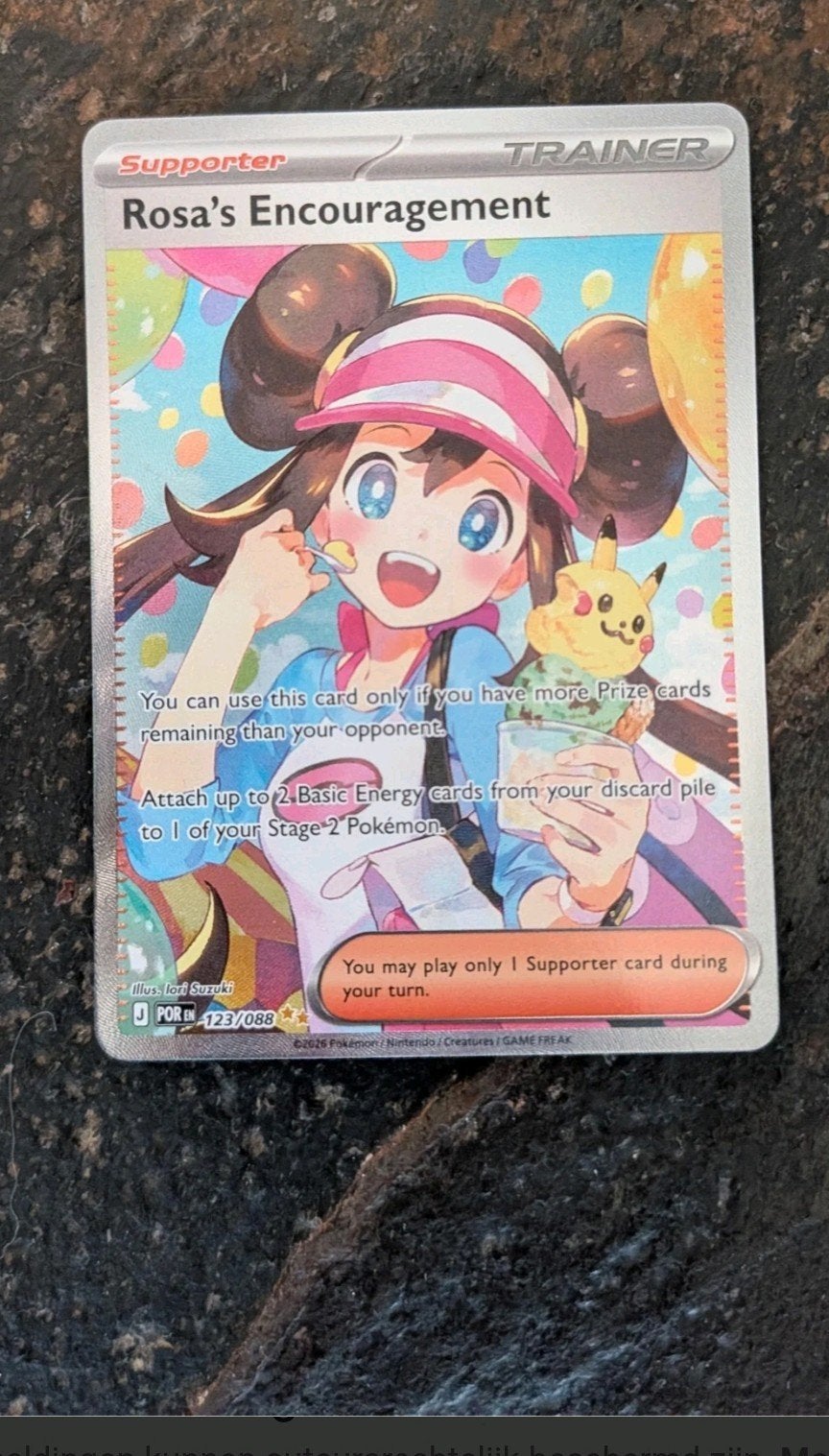 Rosa's Encouragement Full Art Trainer Kaart Pokémon, Ophalen of Verzenden, Zo goed als nieuw, Losse kaart