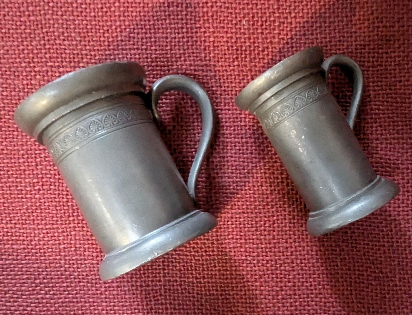 Set tinnen antieke borrelbekers - Étain Fin Garanti, Antiek en Kunst, Ophalen of Verzenden