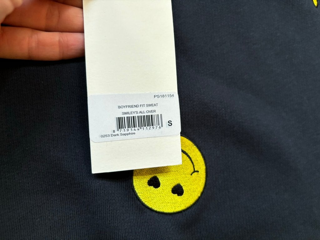 Zoe karssen trui emoji smiley’s blauw maat s nieuw kaartje!, Blauw, Zoe Karssen, Nieuw, Ophalen of Verzenden