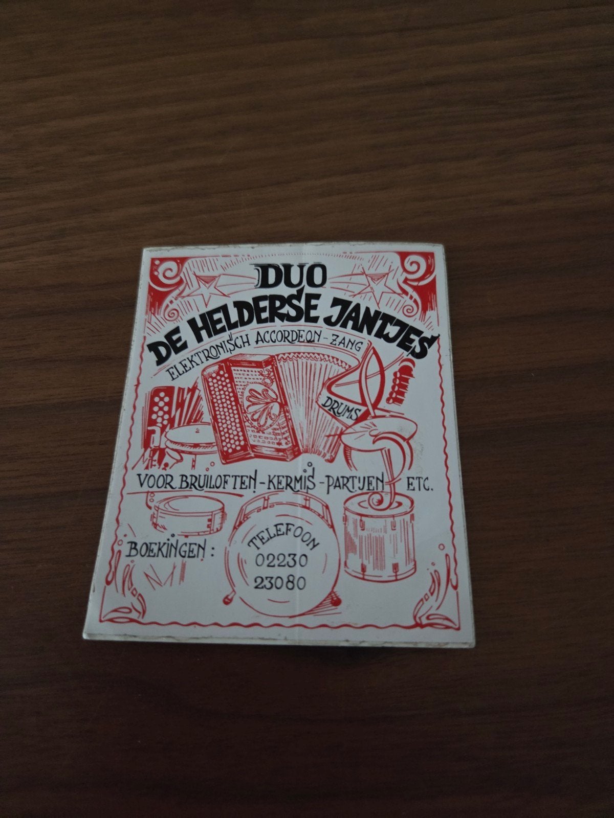 1304 Vintage Sticker: Duo De Helderse Jantjes (10x8 cm), Verzamelen, Ophalen of Verzenden, Gebruikt