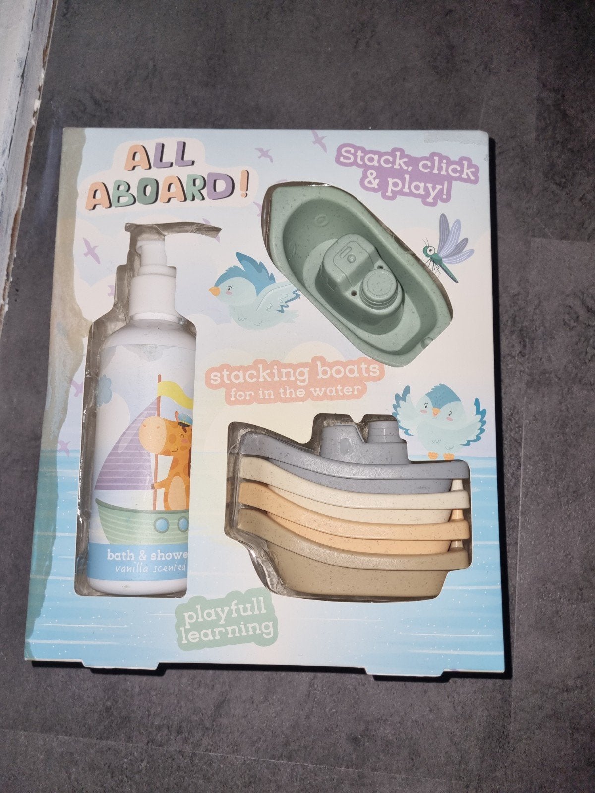 Badsetje: Stapelbare Bootjes & Vanille Badschuim - nieuw, Ophalen of Verzenden, Nieuw, Speelgoedset, Inclusief accessoires