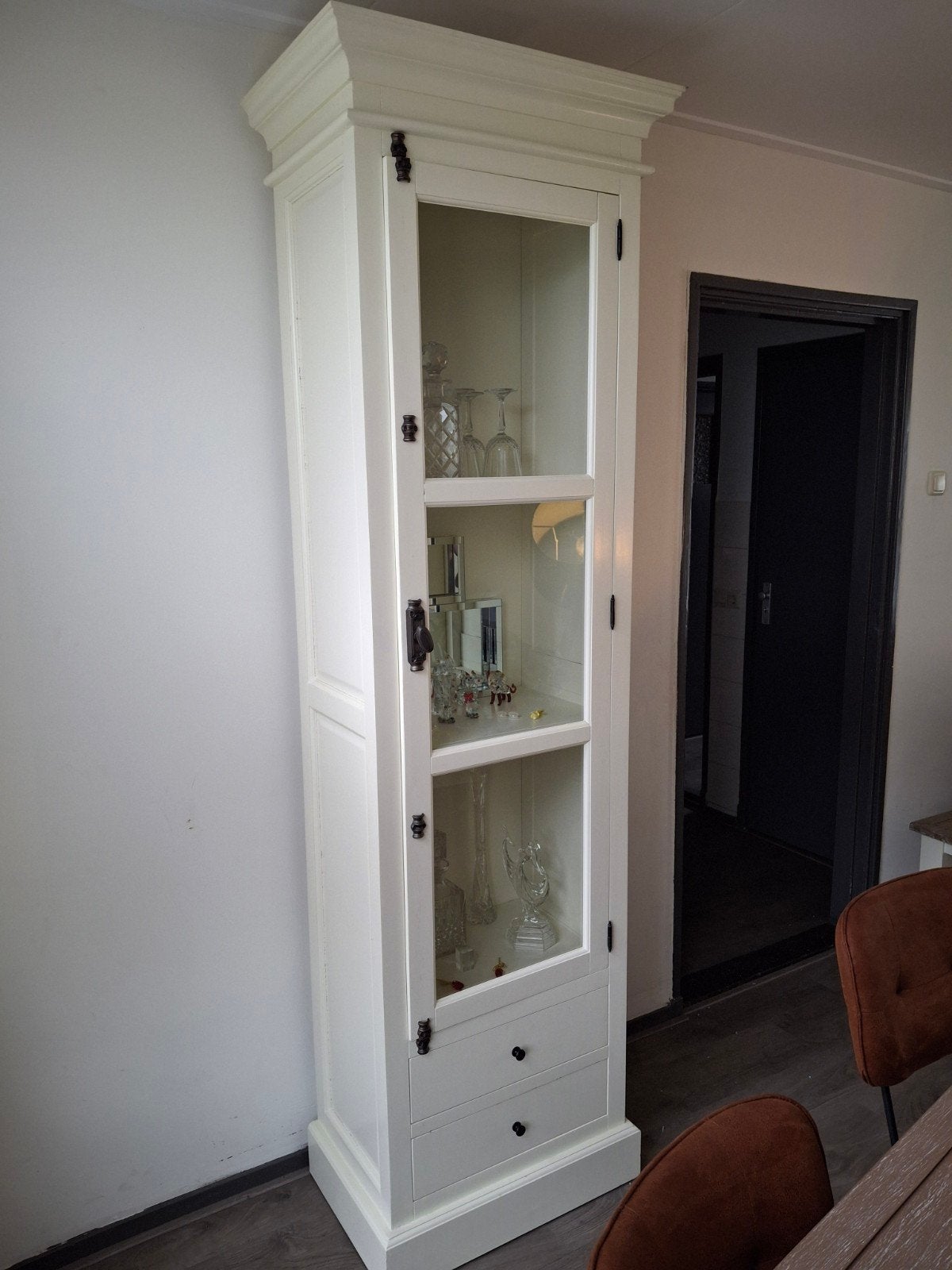 Kast vitrine erg mooi, Ophalen, 200 cm of meer, 50 tot 100 cm, Zo goed als nieuw