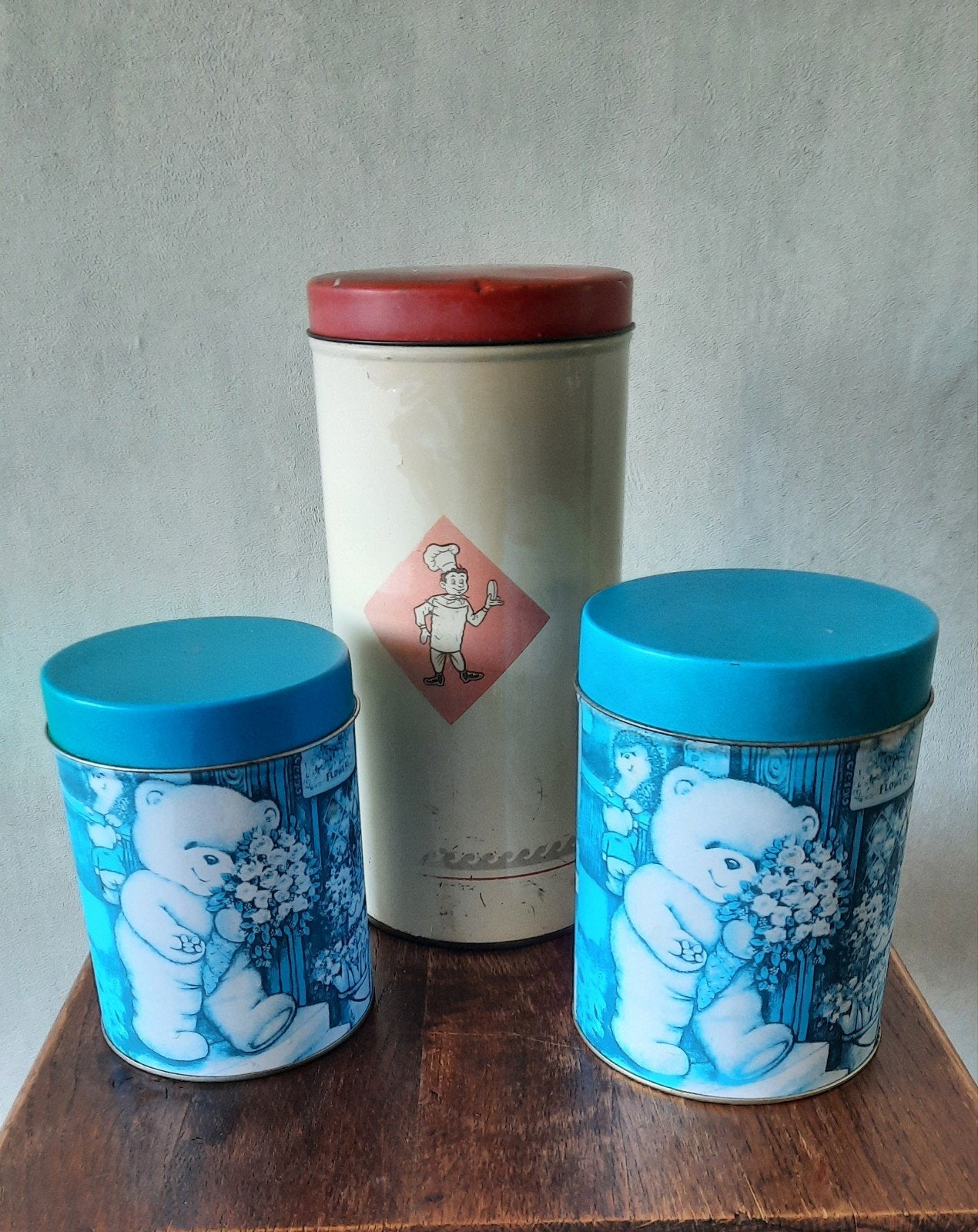 Set van 3 Vintage Blikken, Ophalen of Verzenden, Gebruikt, Overige, Overige merken