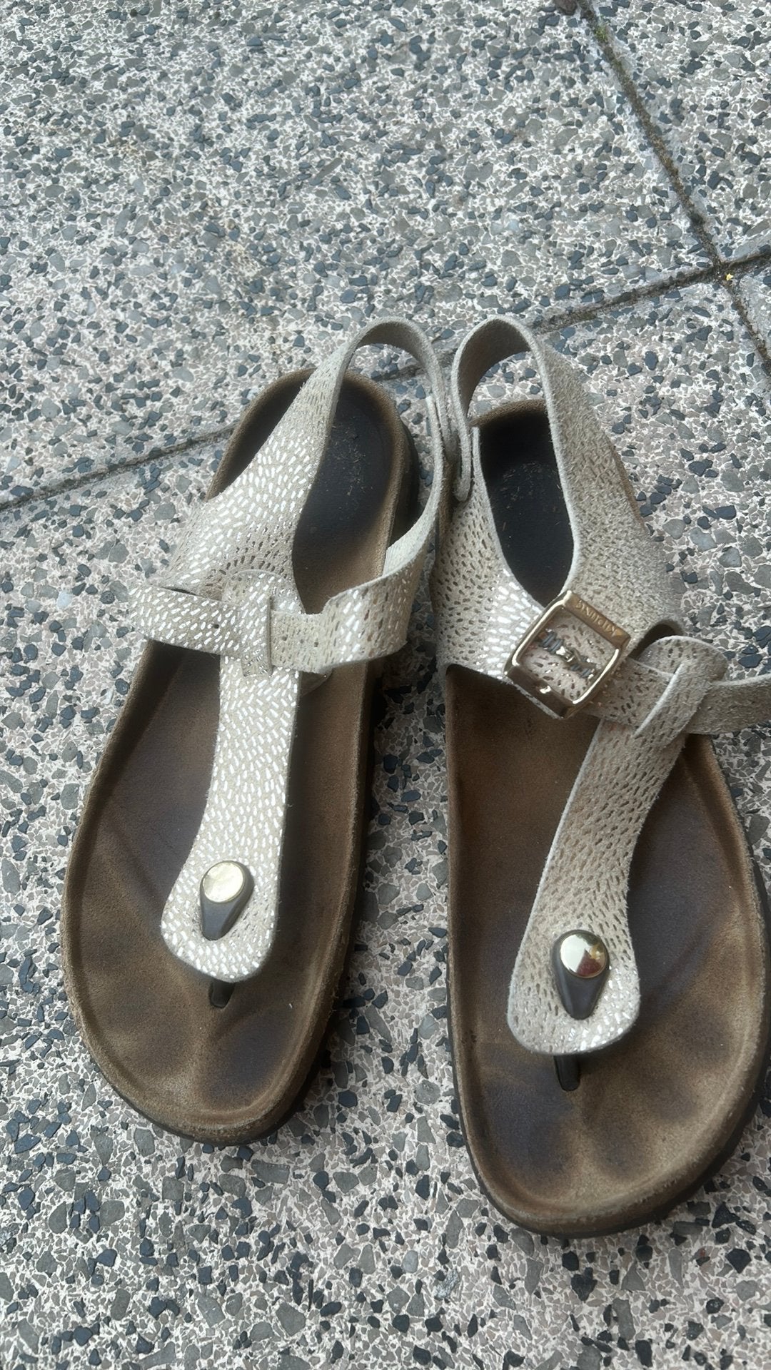 Kipling slippers met gouden details - 39, Ophalen of Verzenden, Gedragen, Beige, Slippers