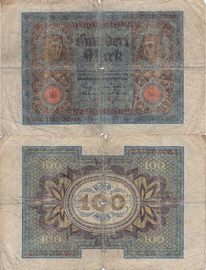 Duitsland (Weimarrepubliek) 100 Mark 1920 P-69a VG, Postzegels en Munten, Bankbiljetten | Europa | Niet-Eurobiljetten, Ophalen of Verzenden