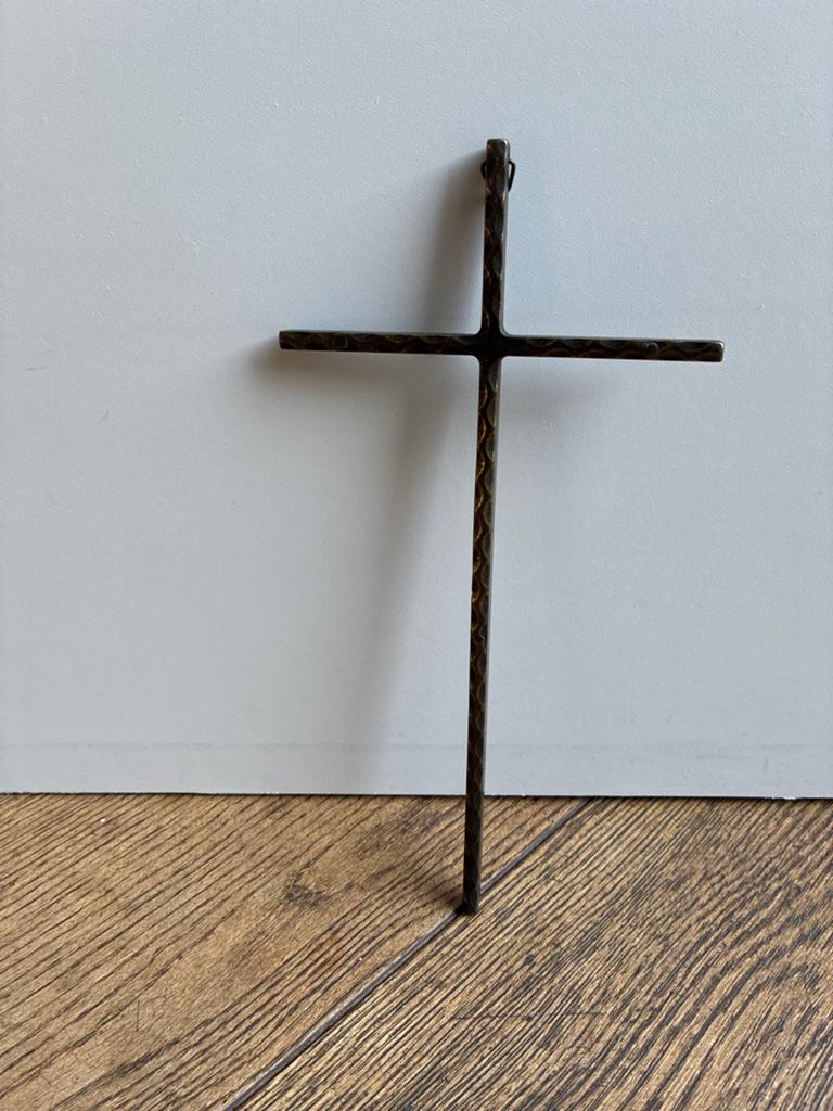 Metalen Kruis om op te hangen - ca. 20cm, Antiek en Kunst, Ophalen of Verzenden