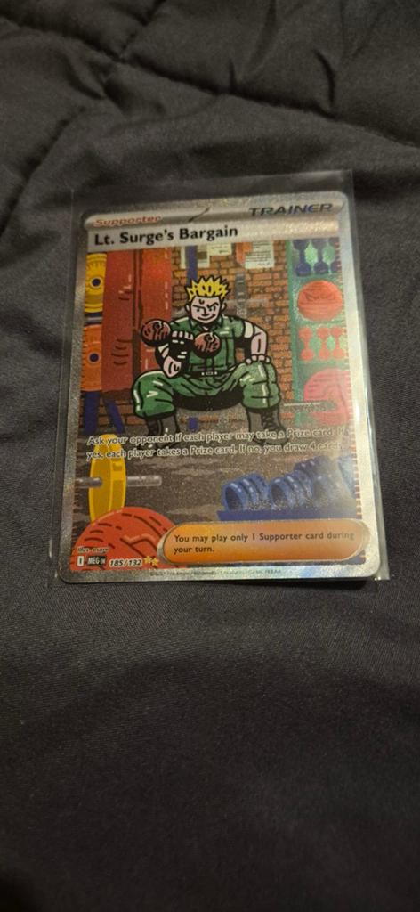 Pokémon TCG: Lt. Surge's Bargain Full Art Trainer Kaart, Ophalen of Verzenden, Zo goed als nieuw, Losse kaart