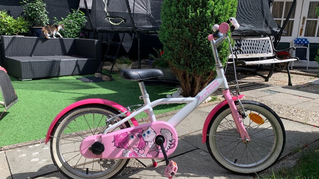 Mooie en stevige B’TWIN meisjesfiets 16 inch, Ophalen, Gebruikt, Minder dan 16 inch