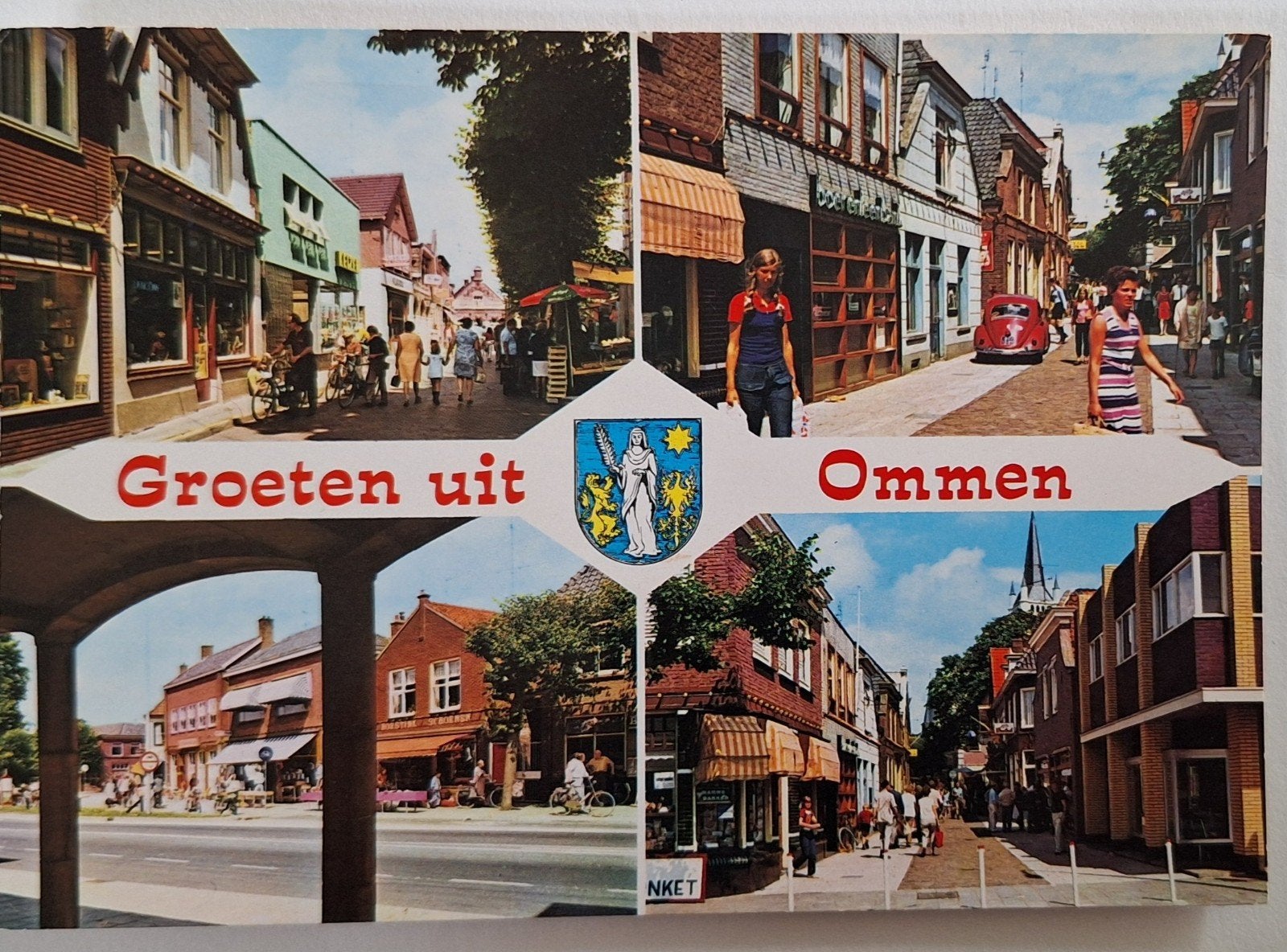 Oude Ansichtkaart Groeten uit Ommen - Gelopen, Ophalen of Verzenden, 1960 tot 1980, Gelopen, Overijssel