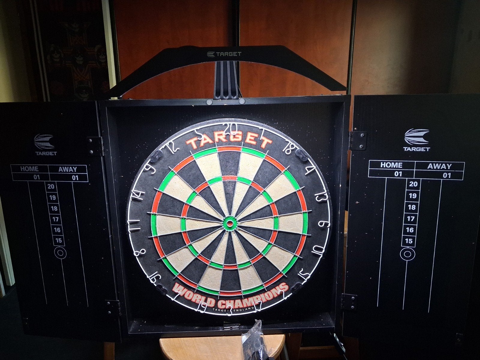 dartbord, Ophalen, Dartbord