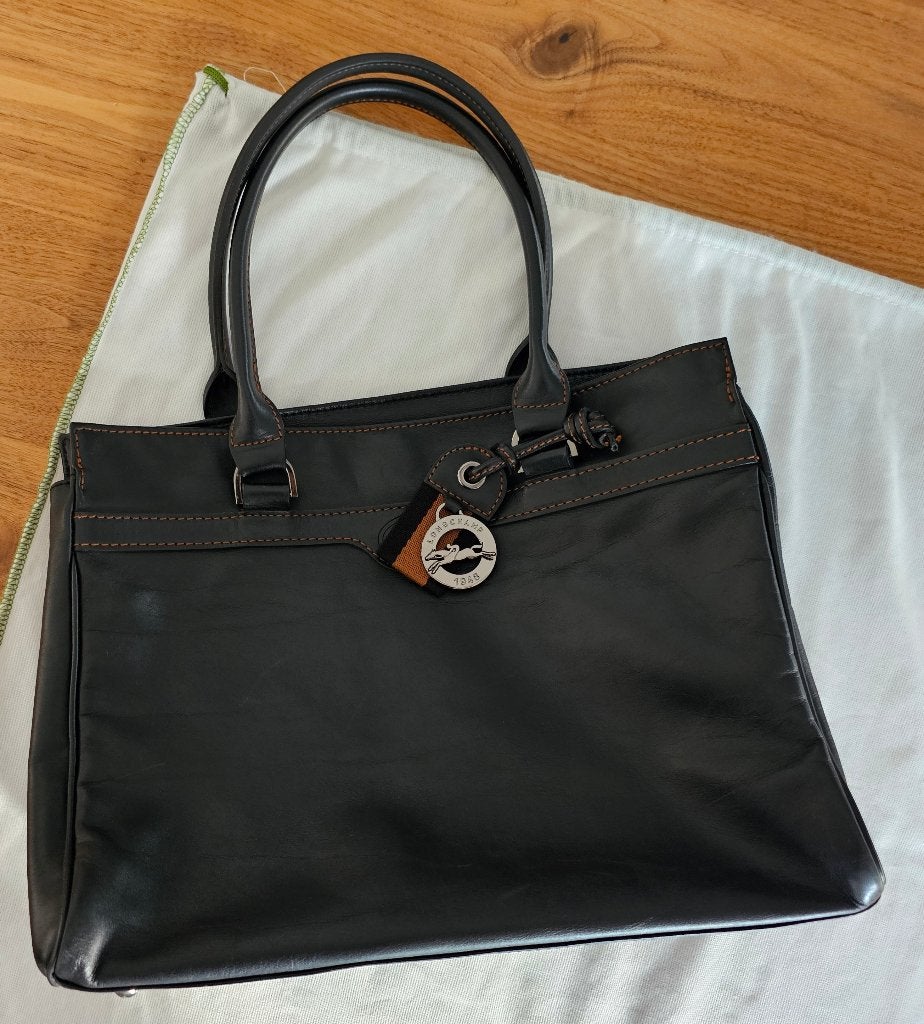 Longchamp Vintage Shopper - zwart, Ophalen of Verzenden, Zo goed als nieuw, Zwart, Shopper