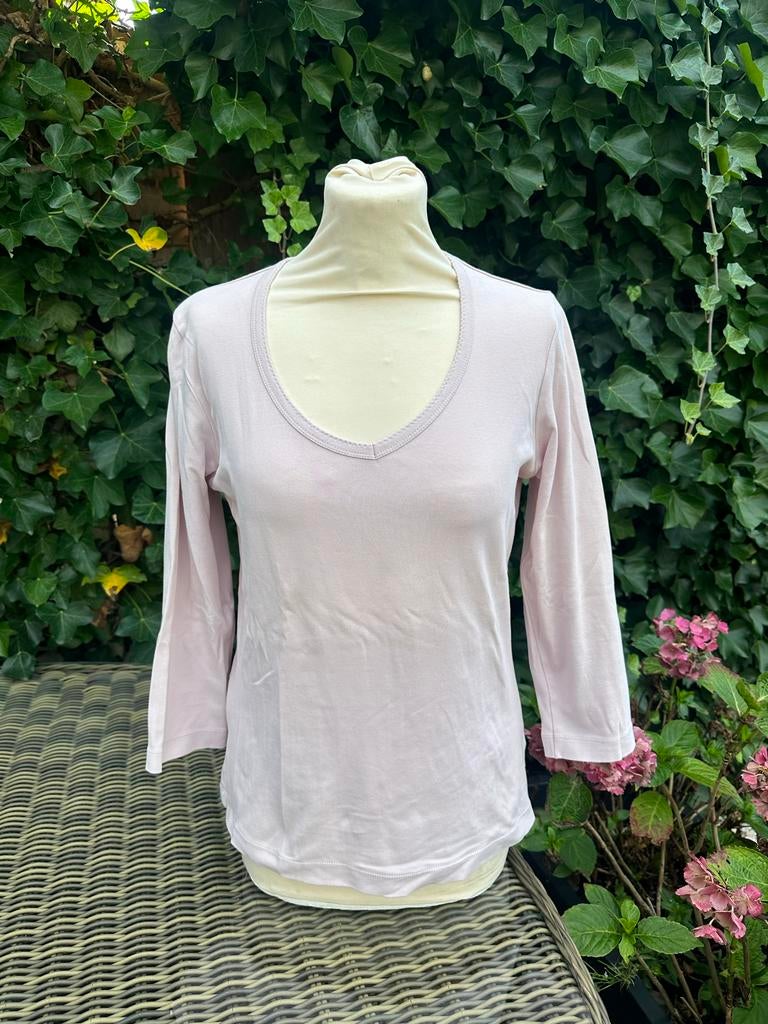 Sandwich shirt met V-hals en 3/4 Mouwen | roze | maat L, Maat 42/44 (L), Ophalen of Verzenden, Zo goed als nieuw, Lange mouw