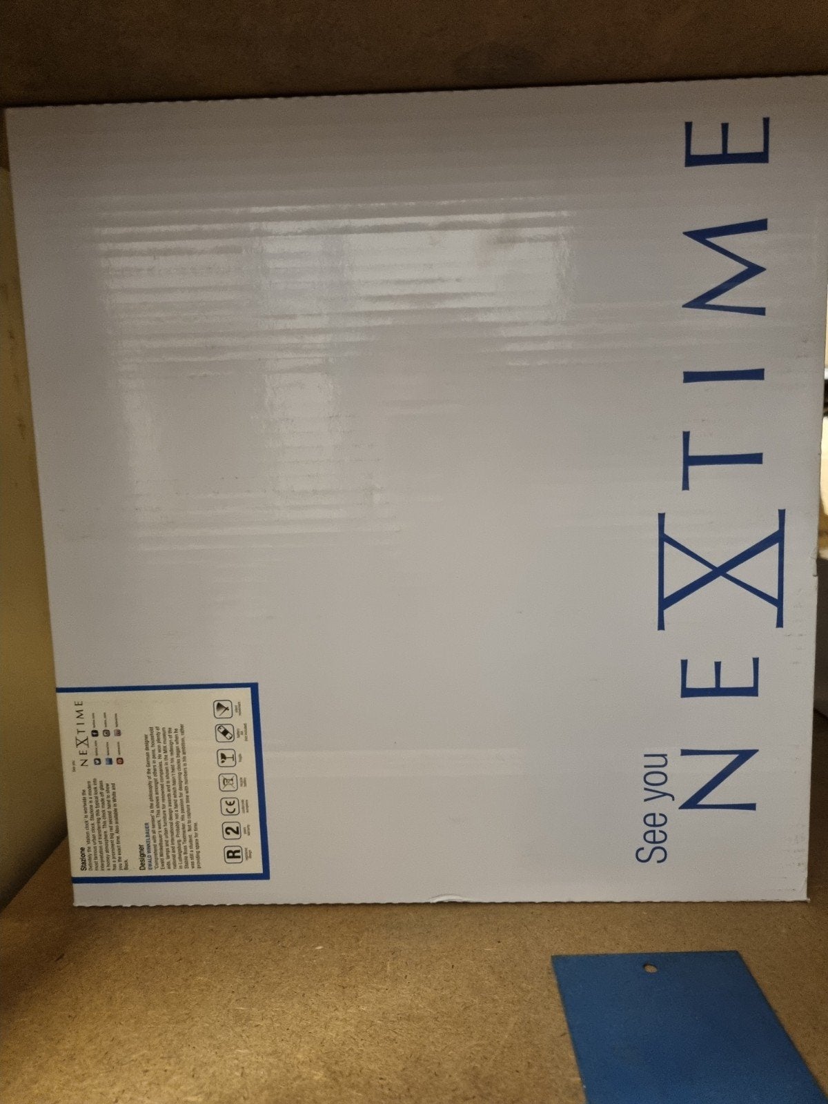 Nextime Wandklok 8636GS - 35 cm - Glas Grijs, Wandklok, Grijs, Onbekend, Nieuw