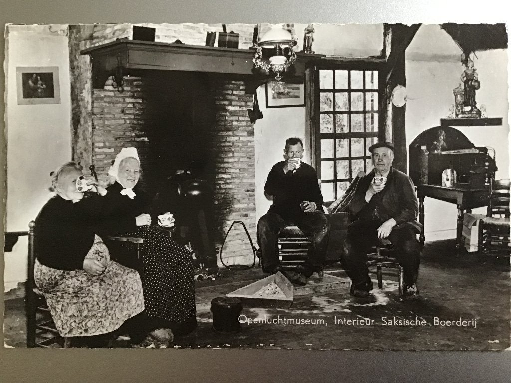 Oud Openl.museum Schoonoord Ansicht Saksische Boerderij 1964, Ophalen of Verzenden, 1960 tot 1980, Ongelopen, Drenthe