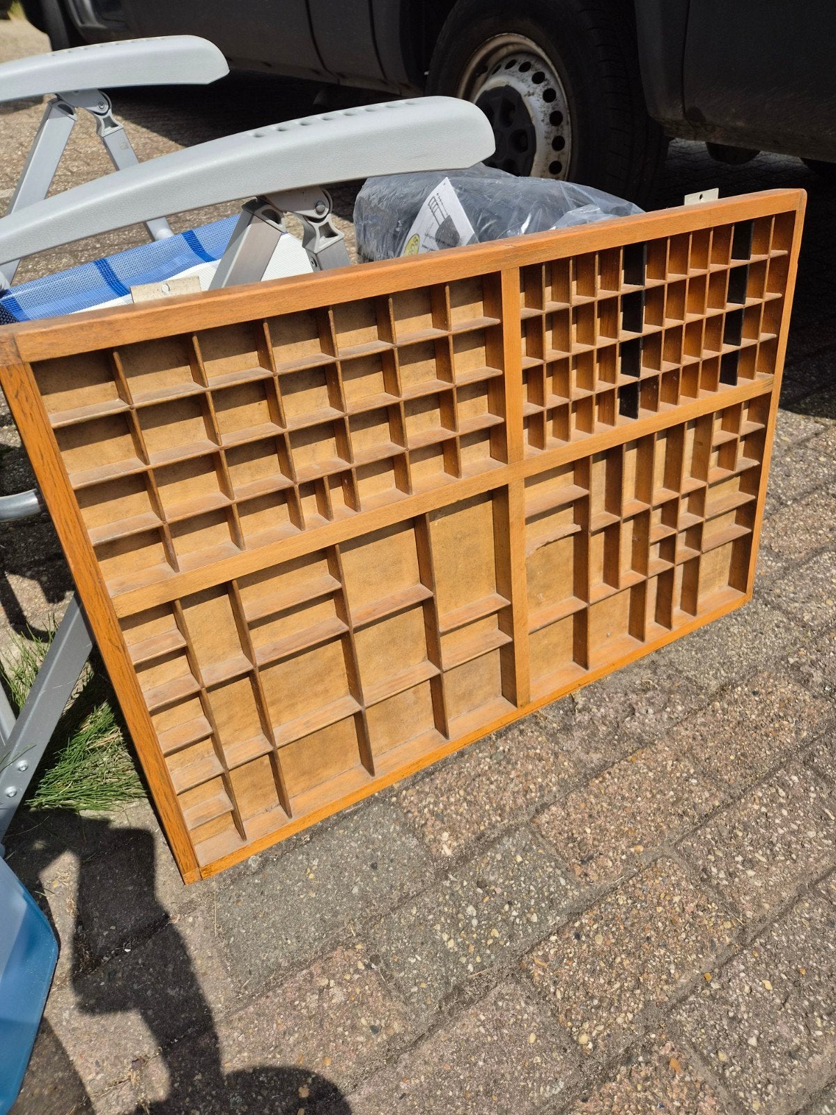 Vintage Letterbak / Zettersbak - Hout, Ophalen