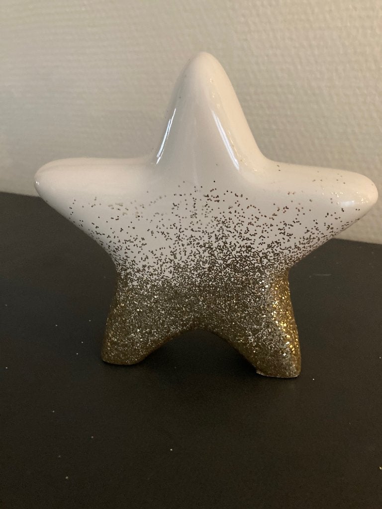 kerst Leonardo keramiek ster glitter groot 15 cm of 25 cm, Diversen, Ophalen of Verzenden, Nieuw