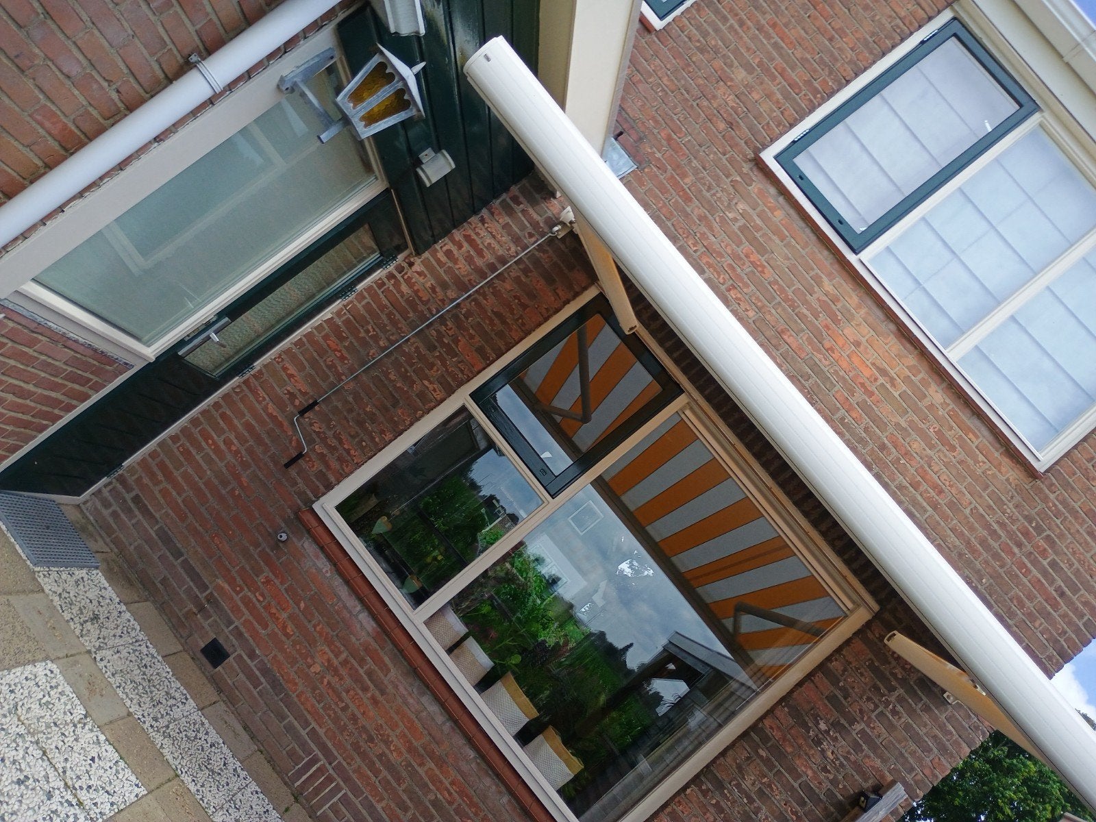 Zonnescherm met draaistang - Goede staat, Ophalen of Verzenden, Zo goed als nieuw, Knikarmscherm