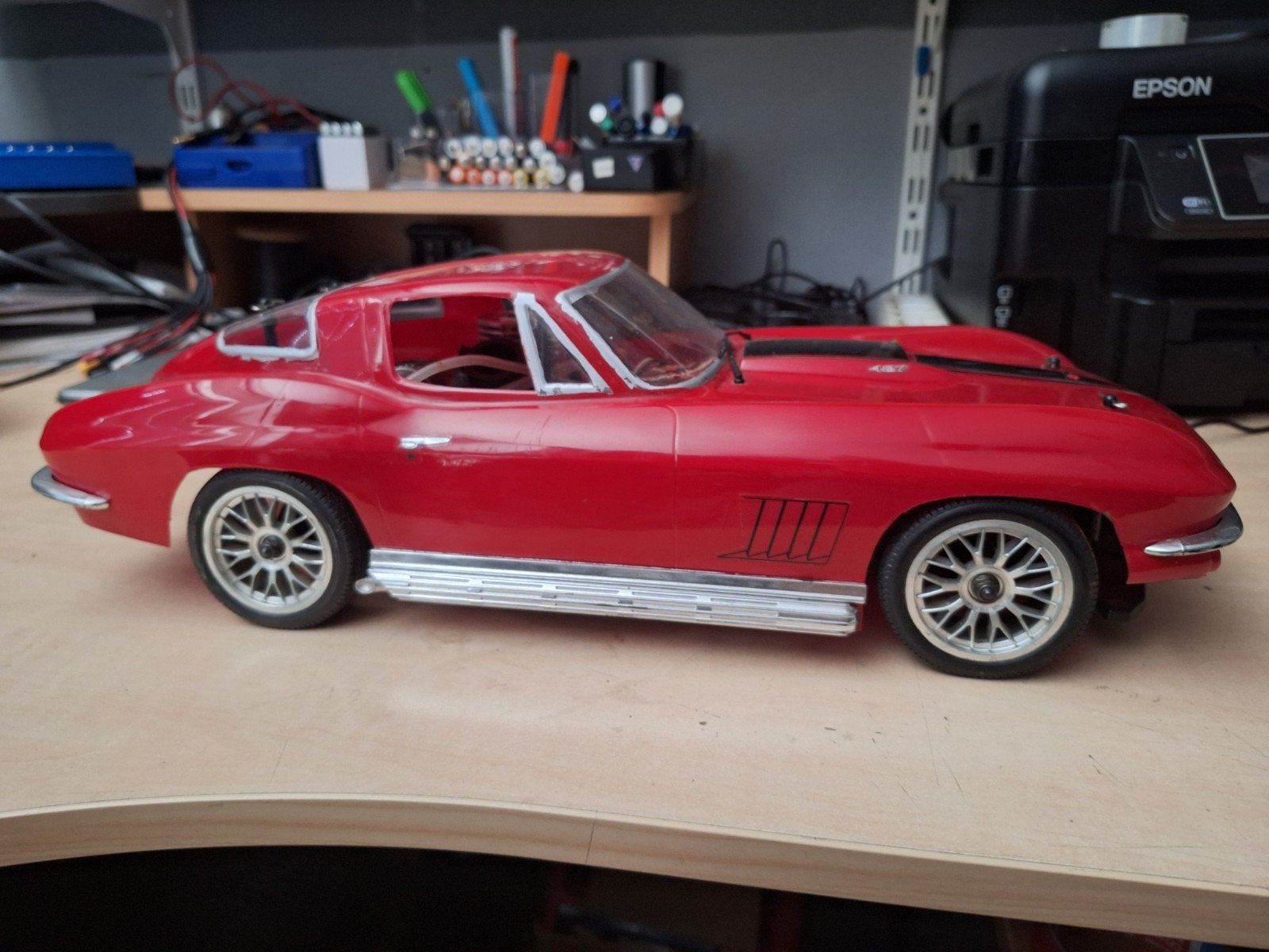 Kyosho Corvette Nitro RC Auto 4WD 1-Speed (geen zender), Gebruikt, Ophalen of Verzenden, Schaal 1:10, Auto onroad