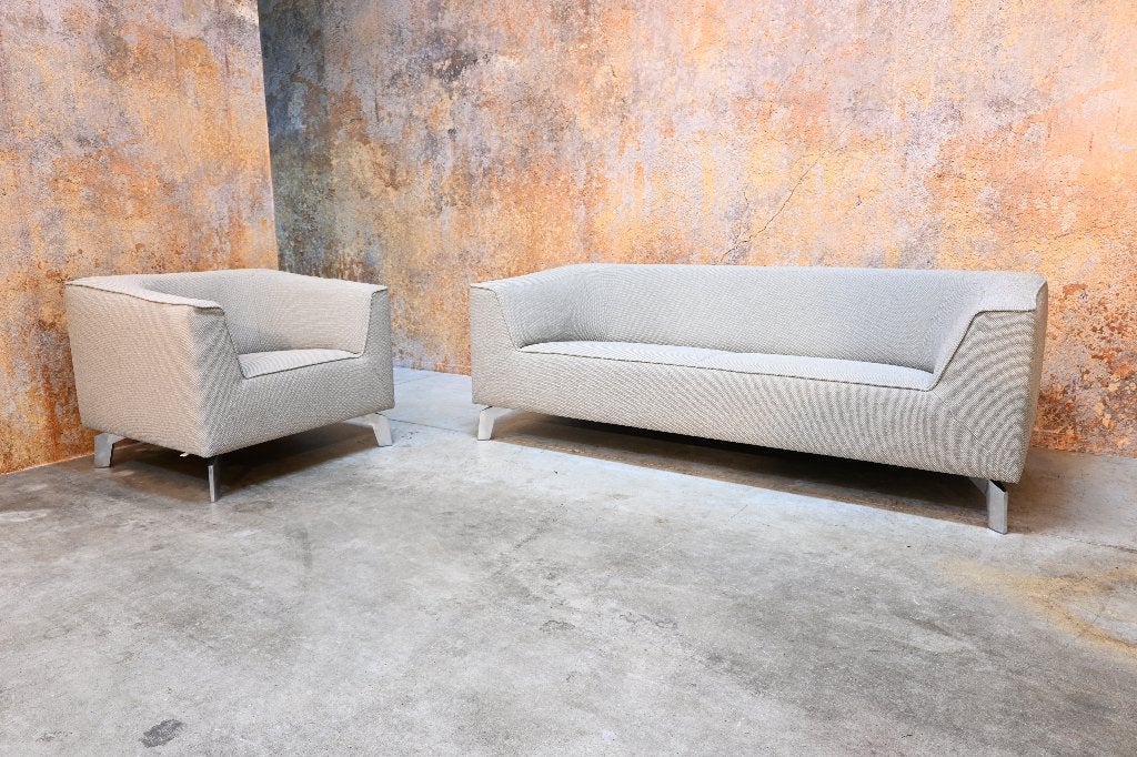 ZGAN! Leolux Pode Chat stoffen design fauteuil + evt bank, Leolux, Leolux, Ophalen of Verzenden, Zo goed als nieuw