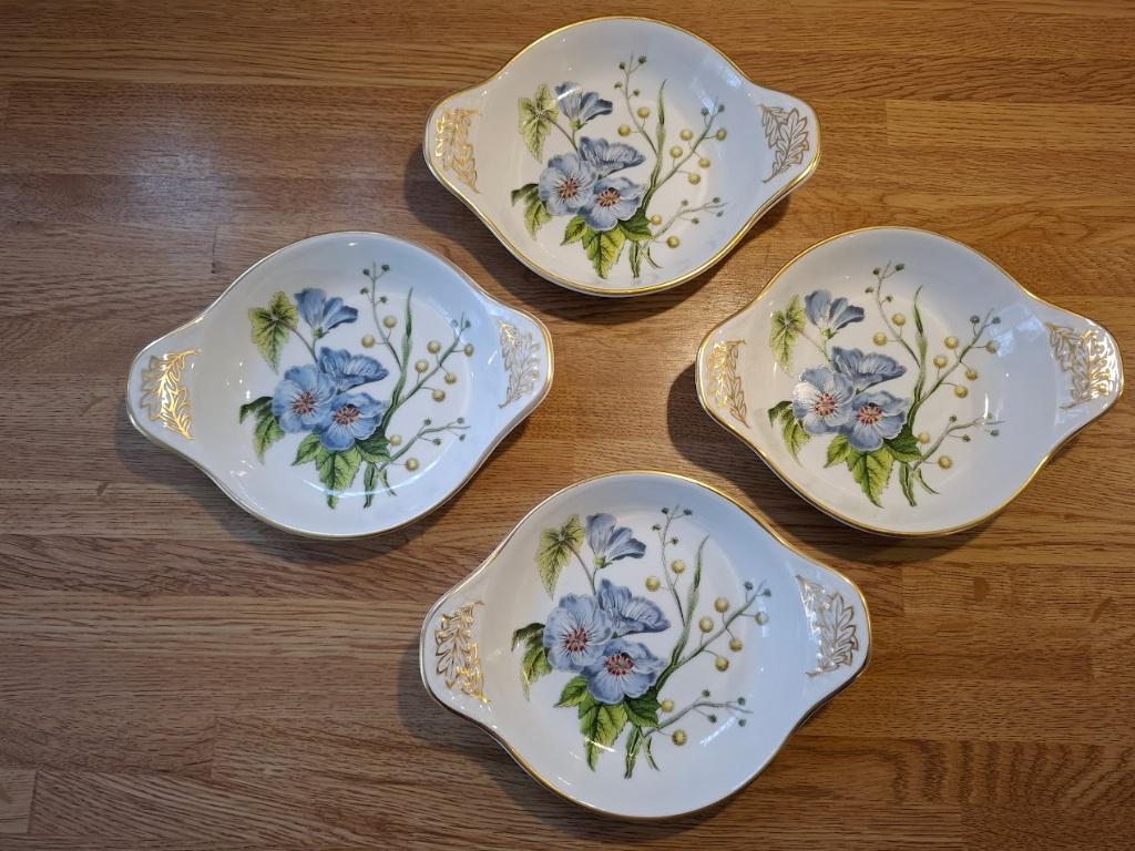 4 OVENVASTE SCHAALTJES "Stafford Flowers" Spode Porselein, Huis en Inrichting, Nieuw, Ophalen of Verzenden, Schaal of Schalen