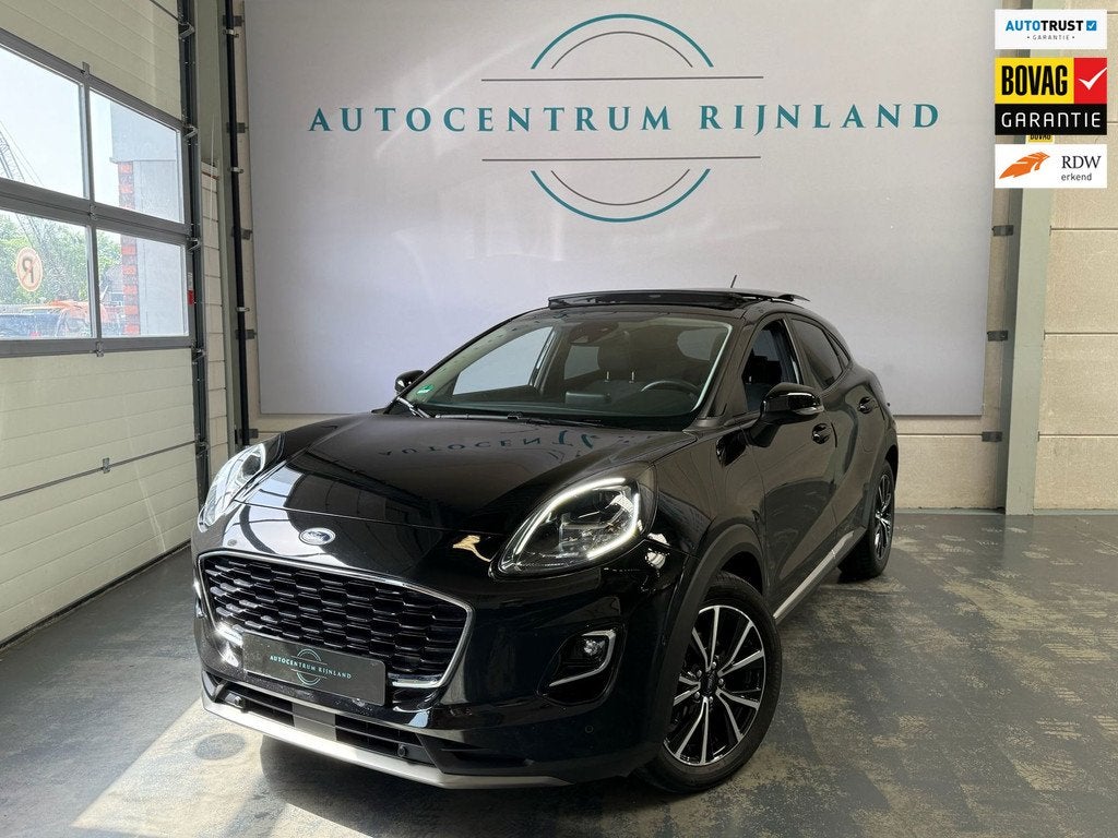 Ford Puma 1.0 EcoBoost Hybrid Titanium X Tech-Edition Automa, Auto's, Puma, 1226 kg, Zwart, Bedrijf