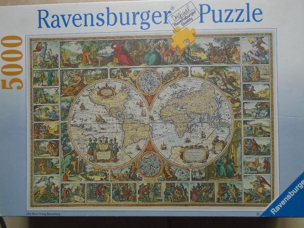 Ravensburger antieke wereldkaart, Hobby en Vrije tijd, Denksport en Puzzels, Ophalen of Verzenden, Meer dan 1500 stukjes, Gebruikt